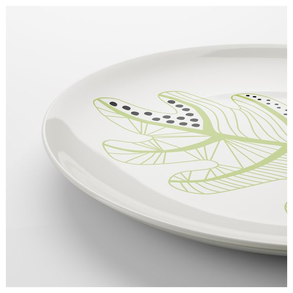 Тарелка ЭВЕРЕНС, белый, зеленый (27 см) - фото 2