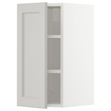 Шкаф навесной с полкой, белый/Лерхюттан светло-серый 30x60 см IKEA METOD МЕТОД 893.014.29