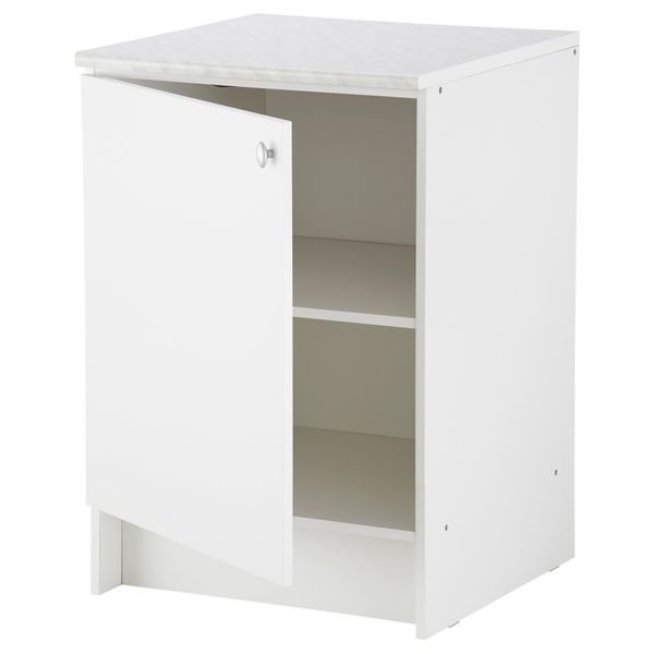 Напольный шкаф с дверью АЛЬБРУ, белый (60x89 см) - схема-чертеж с размерами