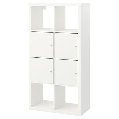 Стеллаж с дверцами, белый, 77x147 см IKEA KALLAX КАЛЛАКС 091.974.36