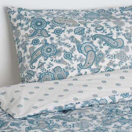 Пододеяльник и 2 наволочки, синий 200x200/50x70 см IKEA RENBLOMMA РЕНБЛОММА 903.940.93