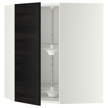 Угловой навесного шкаф с вращающейся секц, белый, Тингсрид черный 68x80 см IKEA МЕТОД 592.334.32