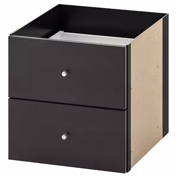 KALLAX Вставка с 2 ящиками - черно-коричневый 33x33 см - фото 1