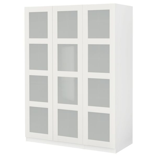 Гардероб ПАКС, белый, Бергсбу матовое стекло - фото 2