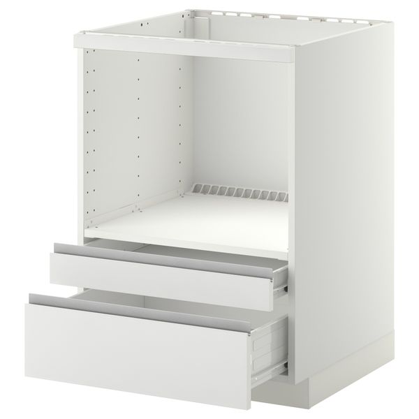 Напольный шкаф для комбинирования СВЧ, ящики МЕТОД / ФОРВАРА, белый, Нодста белый (60x60 см) - схема-чертеж с размерами