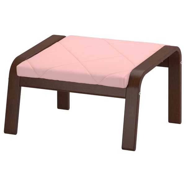 Табурет для ног ПОЭНГ, коричневый, Эдум розовый - фото 1