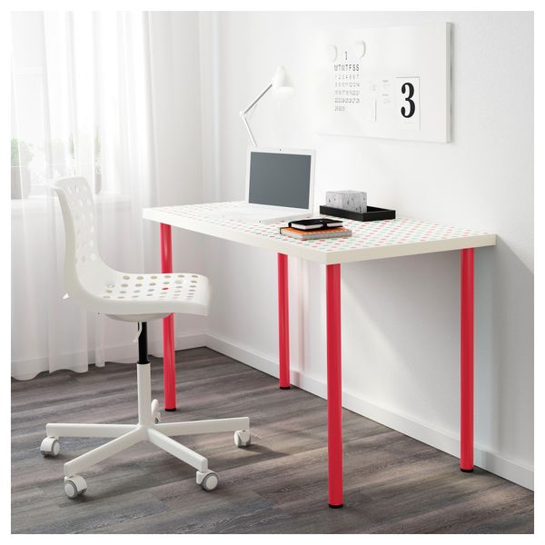 Стол ЛИННМОН / АДИЛЬС, с рисунком, розовый (120x60 см) - схема-чертеж с размерами