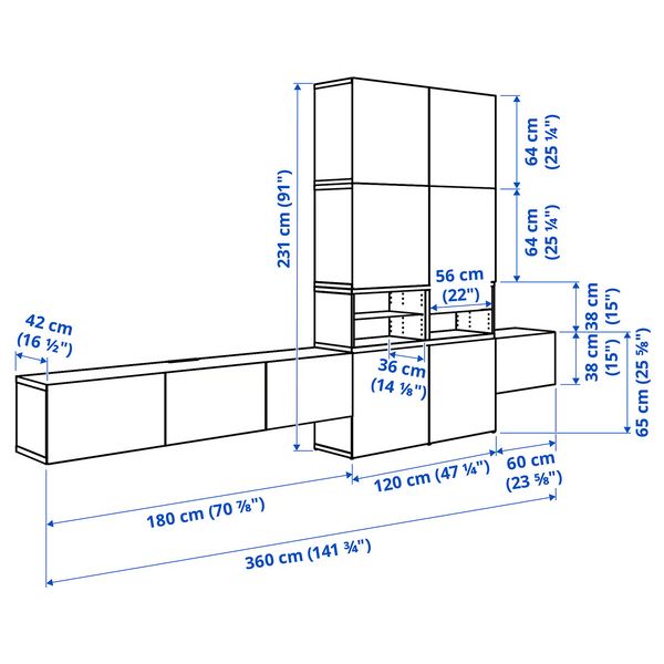 IKEA, дополнительный ракурс - схема-чертеж с размерами