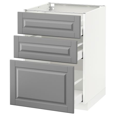 Напольный шкаф с 3 ящиками, 60x60 cm IKEA METOD МЕТОД, MAXIMERA МАКСИМЕРА 890.496.54