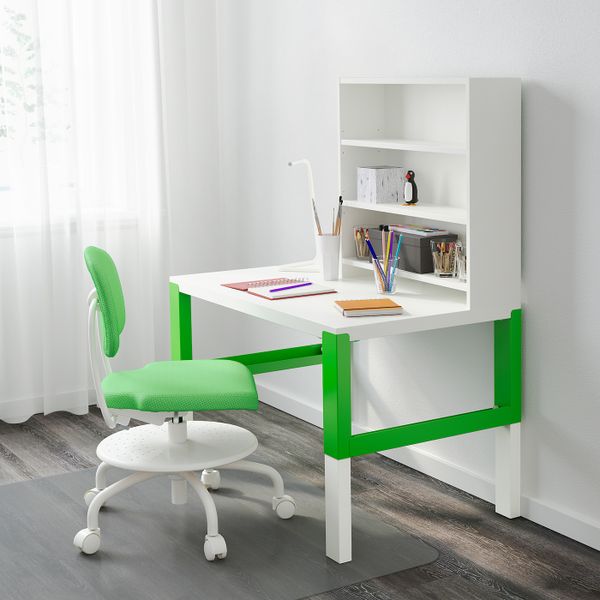 Письменный стол с полками, белый/зеленый 96x58 см IKEA PÅHL ПОЛЬ 992.784.14 - фото 3