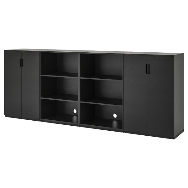 Комбинация для хранения, ясеневый шпон, черная морилка 320x120 см IKEA ГАЛАНТ 192.857.86 - фото 1