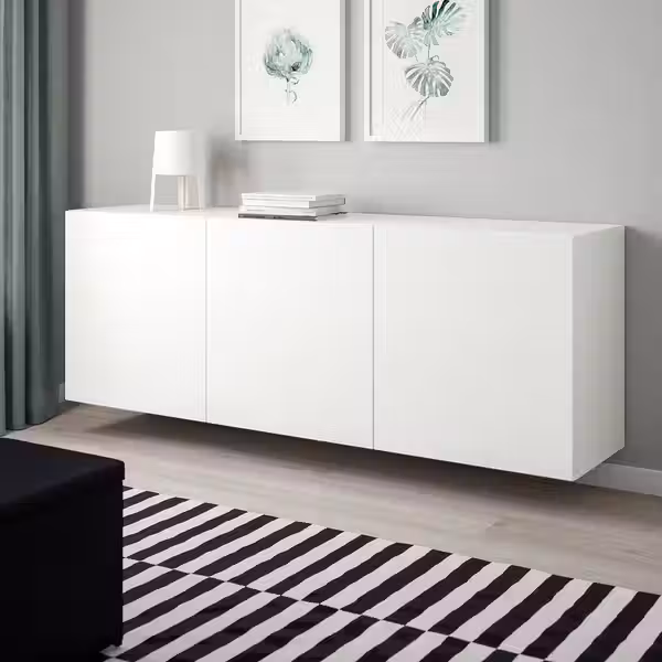 BESTÅ Комбинация настенных шкафов - белый/Lappviken белый 180x42x64 см - схема-чертеж с размерами