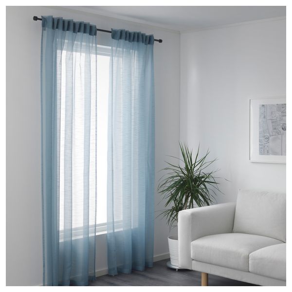Гардины, 2 шт. ГЕРТРУД, серо-синий (145x300 см) - фото 2