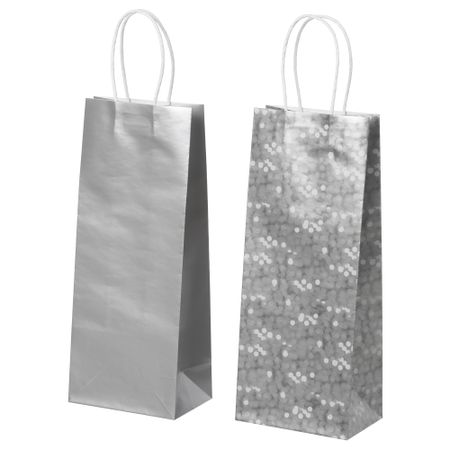 Подарочная упаковка для бутылки ВИНТЕР 2018, серебристый (13x32 см)