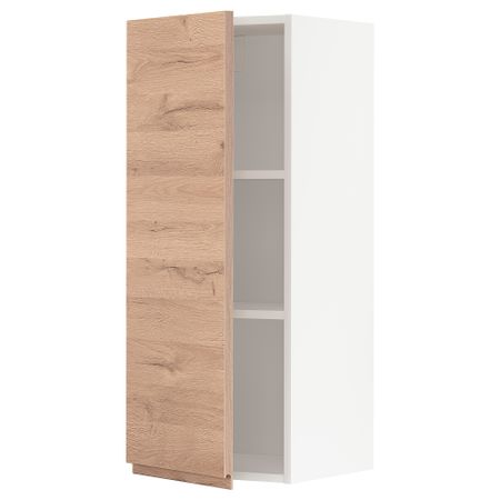 Навесной шкаф с полками, 40x100 см, белый, Voxtorp под дуб IKEA METOD МЕТОД 294.557.64