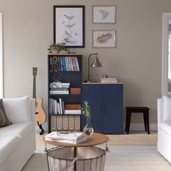 SKRUVBY Шкаф с дверями - черно-синий 70x90 см - фото 3