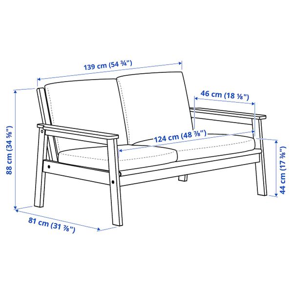 IKEA в интерьере - схема-чертеж с размерами