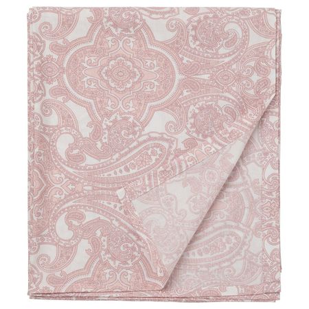 Простыня, белый, розовый 240x260 см IKEA ЙЭТТЕВАЛЛМО 904.366.01