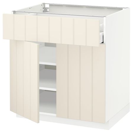Напольный шкаф + ящик/2дверцы, белый/Хитарп белый с оттенком 80x60 см IKEA METOD МЕТОД / MAXIMERA МАКСИМЕРА 292.306.80