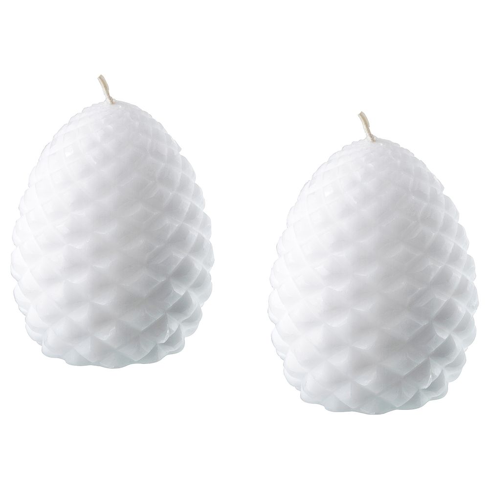 Неароматическая свеча формовая, шишка, белый, 8 см IKEA ВИНТЕРФЕСТ 604.322.56 - фото 1