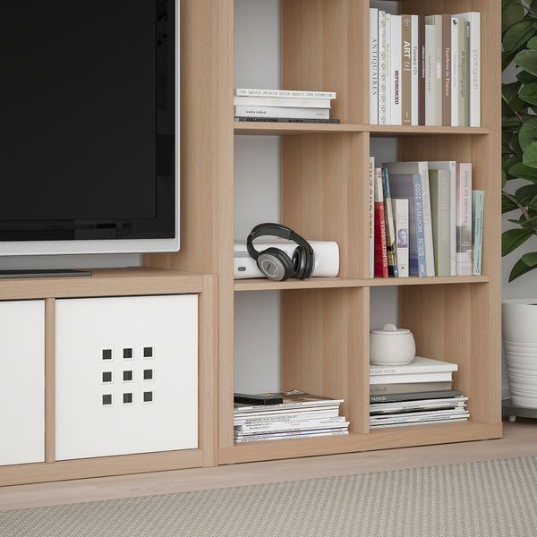 Комбнц для хранения с полками, под беленый дуб, 231x39x147 см IKEA LACK ЛАКК, KALLAX КАЛЛАКС 494.172.19 - фото 4