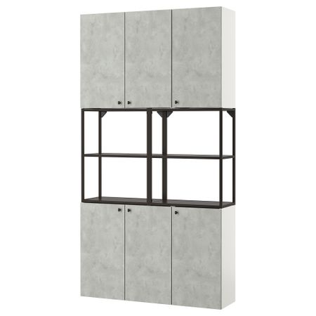 Комбинация для хранения, 120x32x225 см, антрацит, под бетон IKEA BEGIVENHET БЕГИВЕНХЕТ 393.314.24