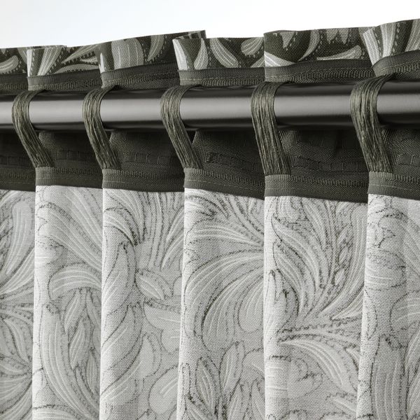 Гардины, 2 шт., 145x300 см, темно-зеленый/лист IKEA TRÅGSPINNARE 405.319.26 - схема-чертеж с размерами