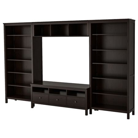 Шкаф для ТВ, комбинация, черно-коричневый 326x197 см IKEA HEMNES ХЕМНЭС 392.995.51