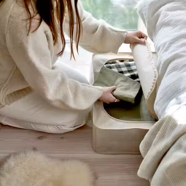 PURRPINGLA Сумка для хранения - текстиль/бежевый 43x53x19 см - фото 3