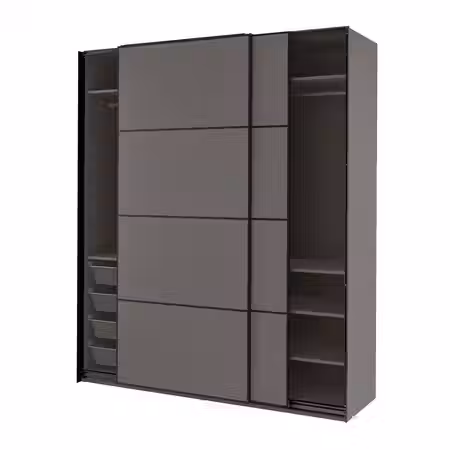 PAX / MEHAMN Гардероб - темно-серый/двусторонний темно-серый 200x66x236 см