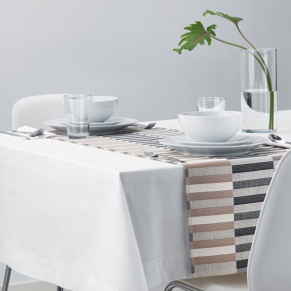 Дорожка настольная, черный бежевый, белый 35x130 см IKEA MITTBIT МИТТБИТ 503.760.48 - фото 2