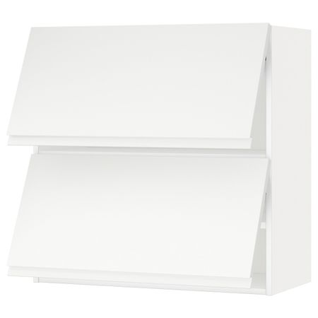 Навесной шкаф, 2 дверцы, горизонтал, белый/Воксторп матовый белый 80x80 см IKEA МЕТОД 892.255.72