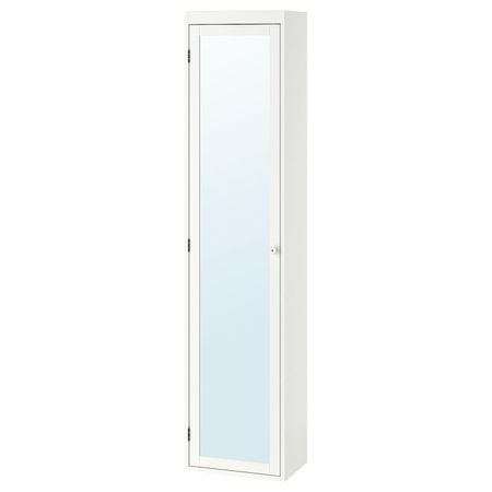 Высокий шкаф с зеркальной дверцей, белый 40x25x172 см IKEA SILVERÅN СИЛВЕРОН 103.690.59
