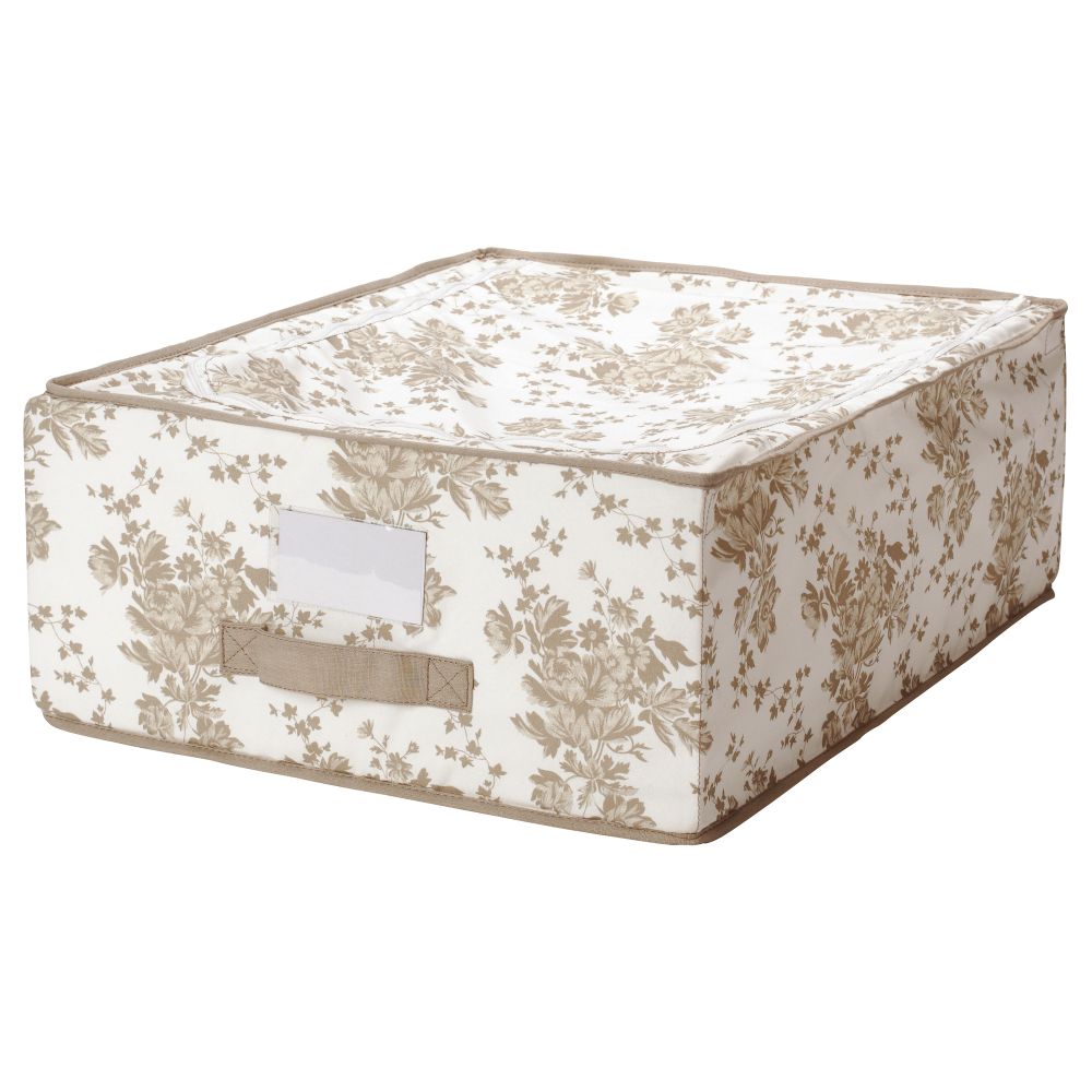 Сумка для хранения ГАРНИТУР, бежевый, белый цветок (44x55x19 см) - фото 1