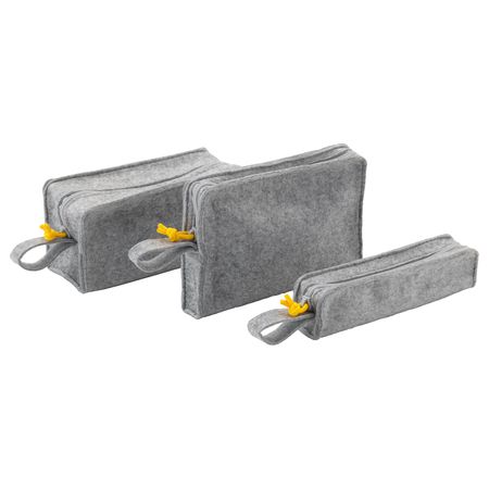 Сумочка для аксессуаров, 3 предм., фетр IKEA KNALLBÅGE КНАЛЛБОГЕ 704.288.38