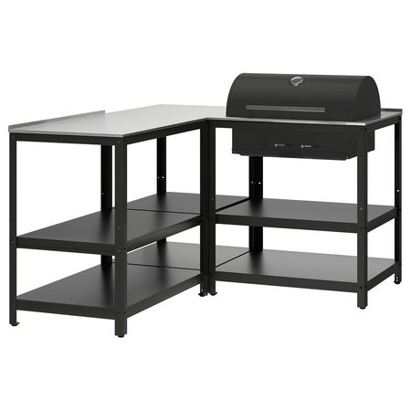 GRILLSKÄR Угольный гриль с кухонным островком - нержавеющ сталь/для сада 147x147 см