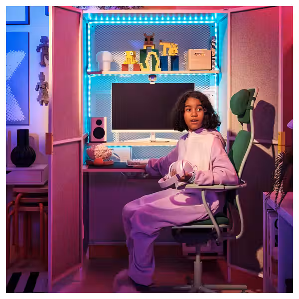 BRÄNNBOLL БРЭННБОЛЛ Игровая станция - светло-серый/белый 100x72x180 см - фото 3