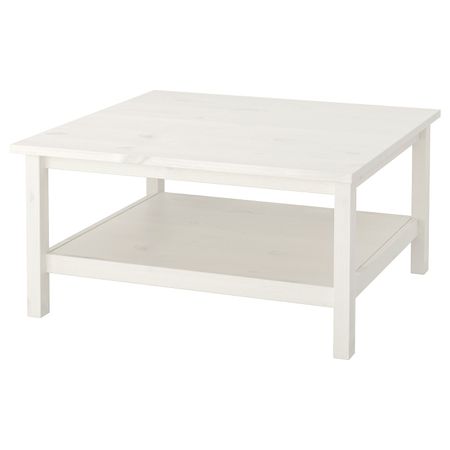 Журнальный стол, белая морилка 90x90 см IKEA HEMNES ХЕМНЭС 703.831.42