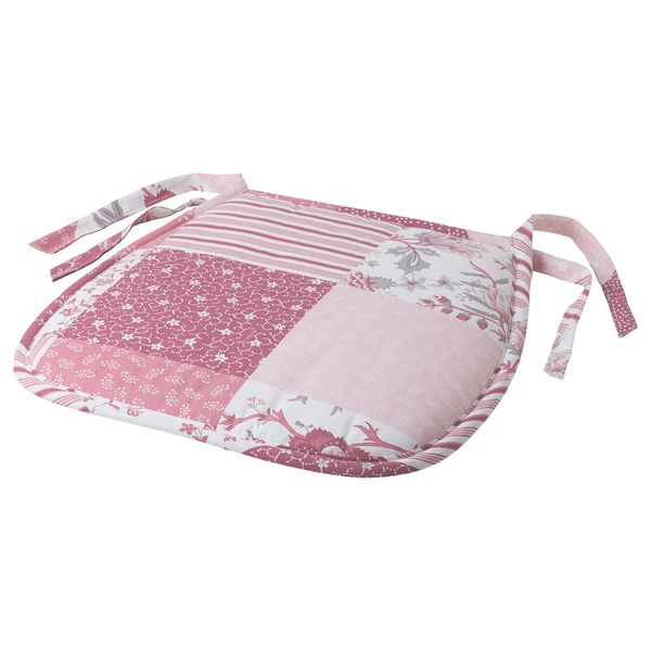 Подушка на стул ГАБРИКЕ, белый, розовый (27/38x38x3 см) - фото 1