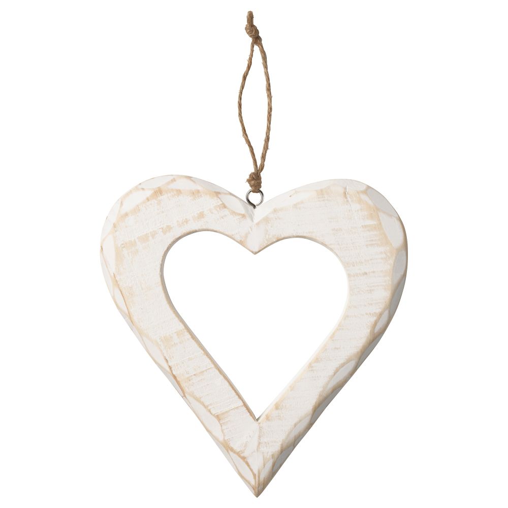 Украшение подвесное ВИНТЕР 2016, сердце белый (23 см) - фото 1