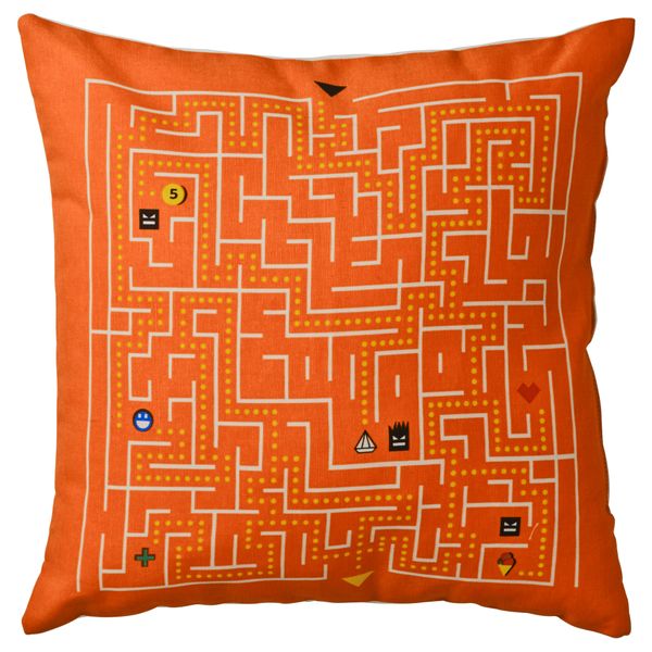 Подушка СЛИНГРИГ, белый, оранжевый (40x40 см) - фото 1