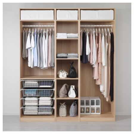 Гардероб ПАКС, под беленый дуб (200x58x236 см)