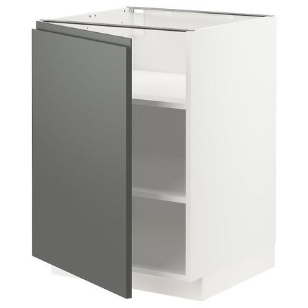 Напольный шкаф с полками, белый/Воксторп темно-серый 60x60 см IKEA METOD МЕТОД 194.447.52