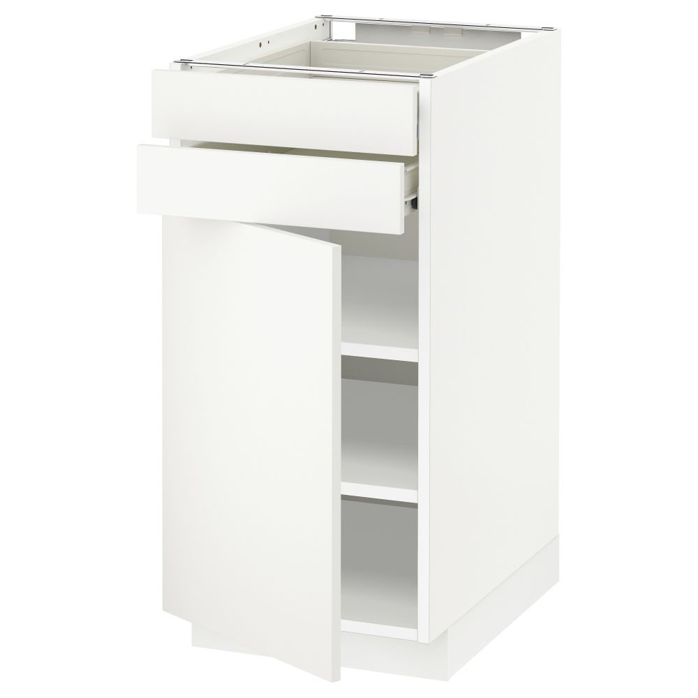 Напольный шкаф с дверцей, 2 ящиками МЕТОД / ФОРВАРА, белый, Хэггеби белый - схема-чертеж с размерами