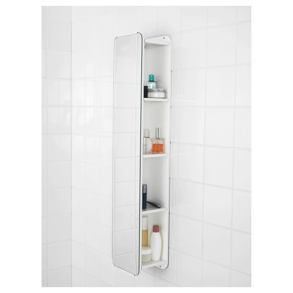 Модуль для хранения с зеркалом БРИККАН, белый (20x100 см) - фото 2