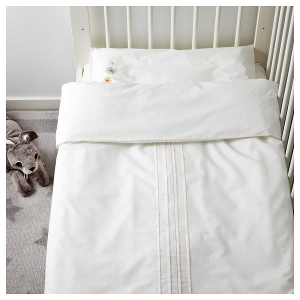 Пододеяльник, наволочка для кроватки ТИЛЛГИВЕН, белый (110x125/35x55 см) - схема-чертеж с размерами