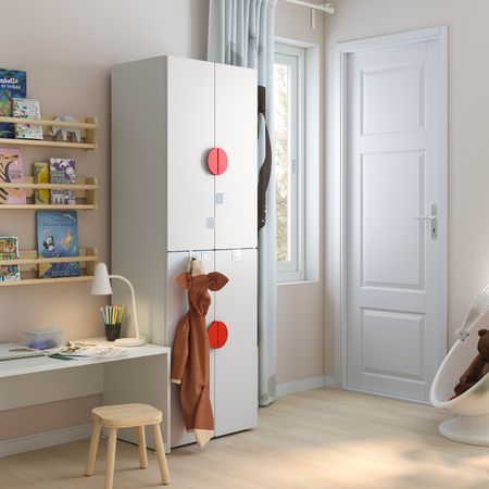 Гардероб, белый белый/с 2 платяными штангами 60x42x181 см IKEA SMÅSTAD СМОСТАД 893.955.88