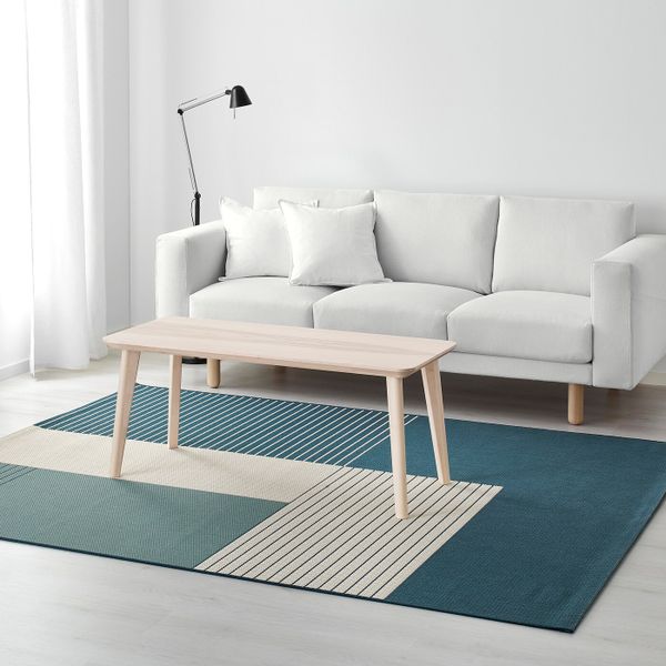 Ковер безворсовый, для дома, улицы зелено-синий 200x250 см IKEA РОШИЛЬДЕ 903.709.59 - фото 4