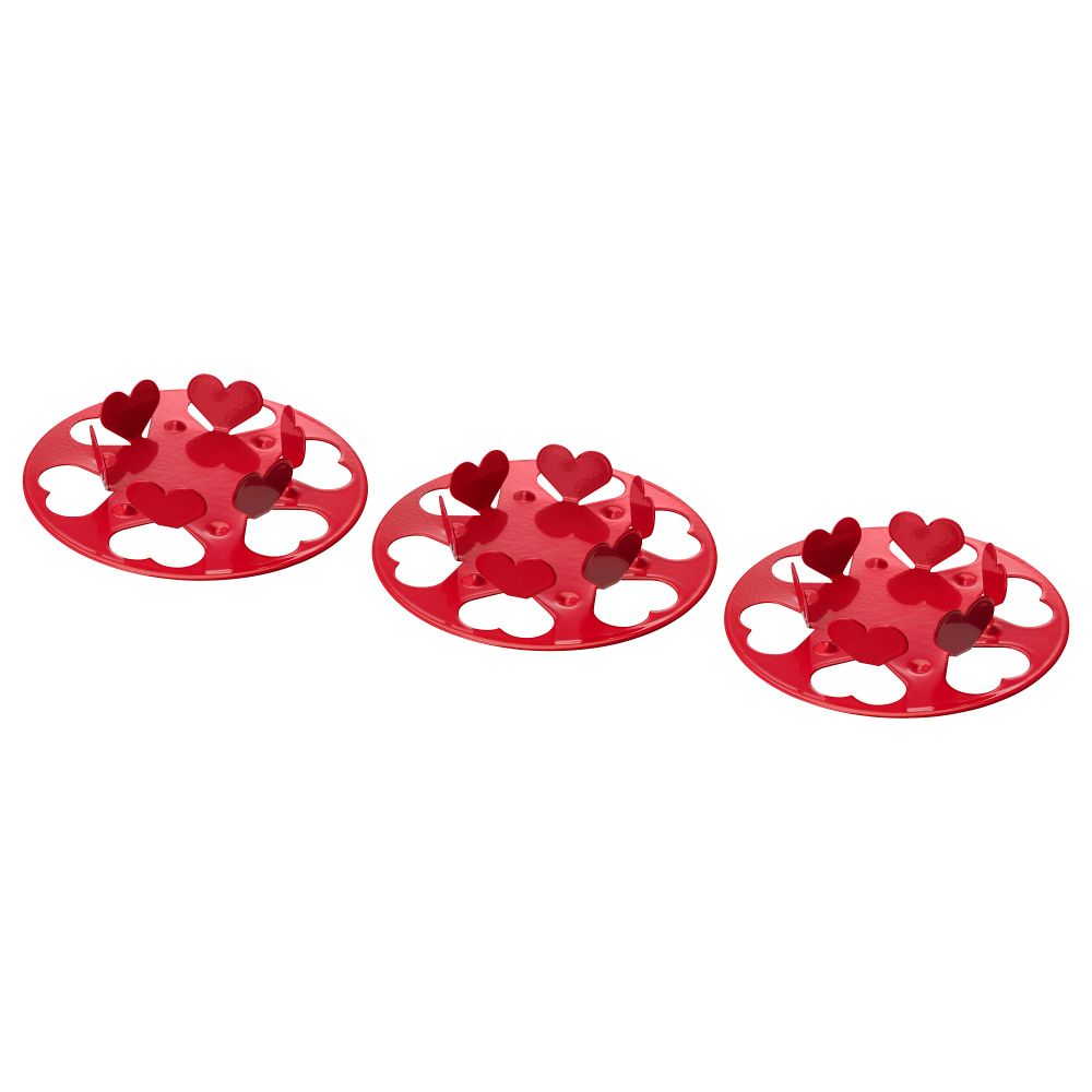 Подсвечник для греющей свечи ВИНТЕР 2018, сердце, красный (8 см) - фото 1