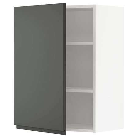 Шкаф навесной с полкой, белый/Воксторп темно-серый 60x80 см IKEA METOD МЕТОД 693.100.81